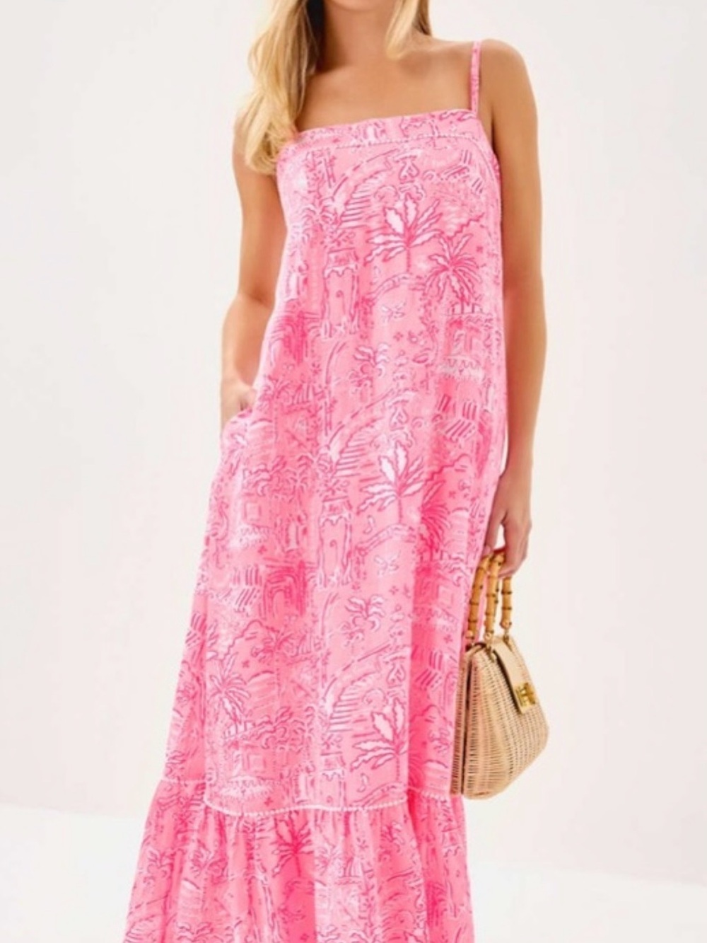 Lilly Pulitzer Pink Tropical Print Maxi Dress
